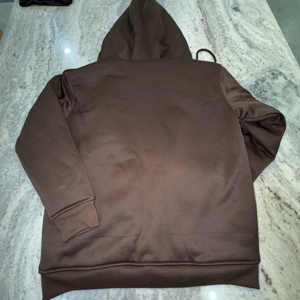 NWT‎ Wrangler Men's Large Sherpa Lined Jacket Brown Workwear Full Zip Hoodie